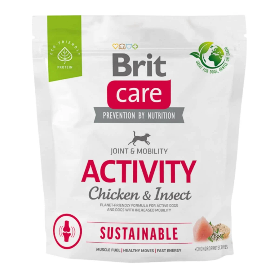 BRIT Care Sustainable Activity, XS-XL, Poulet et insectes, nourriture sèche pour chiens, activité intense, système articulaire, 1kg