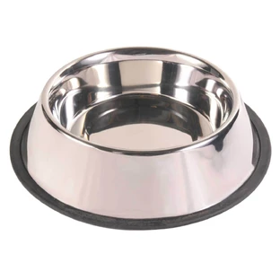 TRIXIE, gamelle pour chien, ronde, antidérapante, acier inoxydable, argent, L-XL(2.8l, ⌀32cm)
