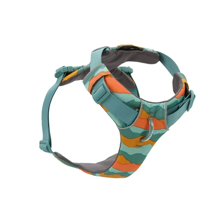 RUFFWEAR Front Rage Spring Mountains, doppia pettorina (petto e schiena) per addestramento cani, regolabile, riflettente, verde e arancione, XS(33-43cm)