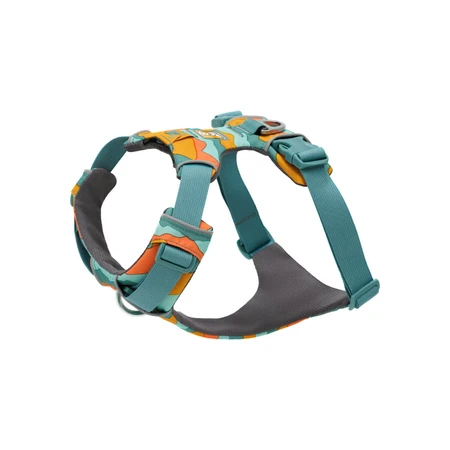 RUFFWEAR Front Rage Spring Mountains, doppia pettorina (petto e schiena) per addestramento cani, regolabile, riflettente, verde e arancione, XS(33-43cm)