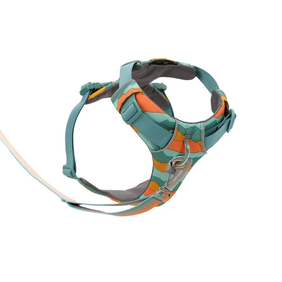 RUFFWEAR Front Rage Spring Mountains, doppia pettorina (petto e schiena) per addestramento cani, regolabile, riflettente, verde e arancione, XS(33-43cm)