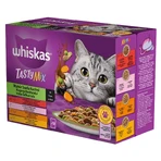 WHISKAS Tasty Mix Chef's Choice, Salmon, Beef, Chicken & Poultry, Chicken & Turkey, Chicken & Cod, sachet wet cat food, (in sauce), multipack, 85g x 12