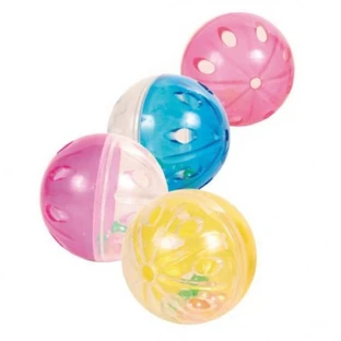 Trixie, balle avec clochette, jouet, chats, plastique, multicolore, 4.5cm, 4 pcs