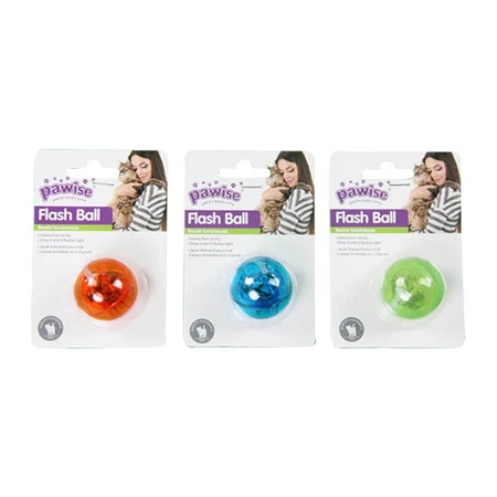 PAWISE, pelota para gatos, plástico, luminosa, actividades físicas, varios colores