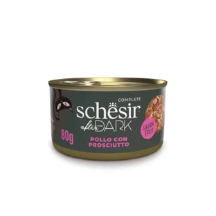 SCHESIR After Dark, Kip en Ham, graanvrij natvoer in blik, (in soep), 80g