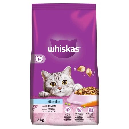 WHISKAS Adult Sterile, Salmon, dry food for sterilized cats, 1.4kg
