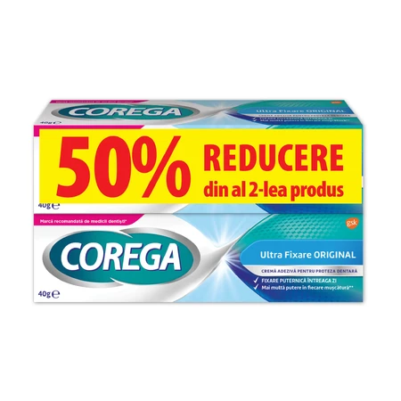 Ultra Fixare Original Denture Adhesive Cream Pack, 2 x 40 g, Corega