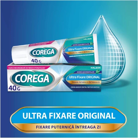 Ultra Fixare Original Denture Adhesive Cream Pack, 2 x 40 g, Corega
