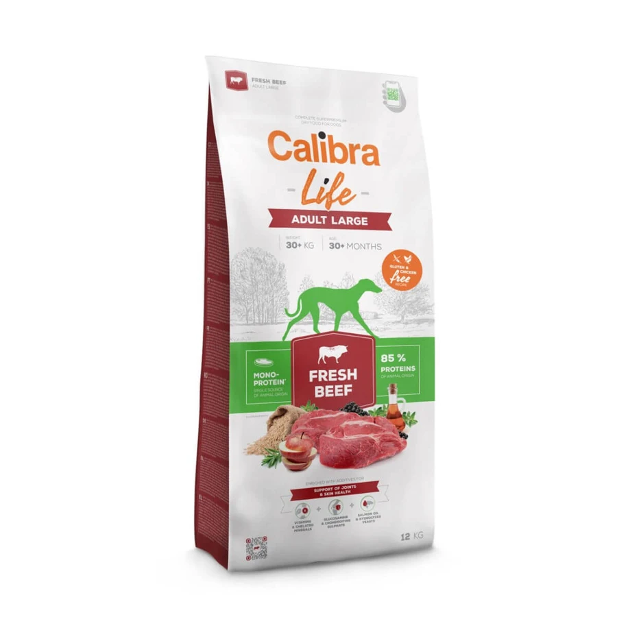 CALIBRA Life Life Adult Large Vers Rundvlees, L-XL, Rundvlees, enkelvoudig eiwit droogvoer, graanvrij, 2,5kg