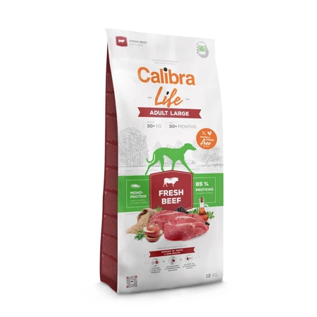 CALIBRA Life Life Adult Large Vers Rundvlees, L-XL, Rundvlees, enkelvoudig eiwit droogvoer, graanvrij, 2,5kg