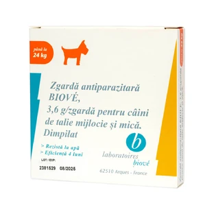 LABORATOIRES BIOVE, external deworming for dogs, S, collar, 45 cm, 1pc
