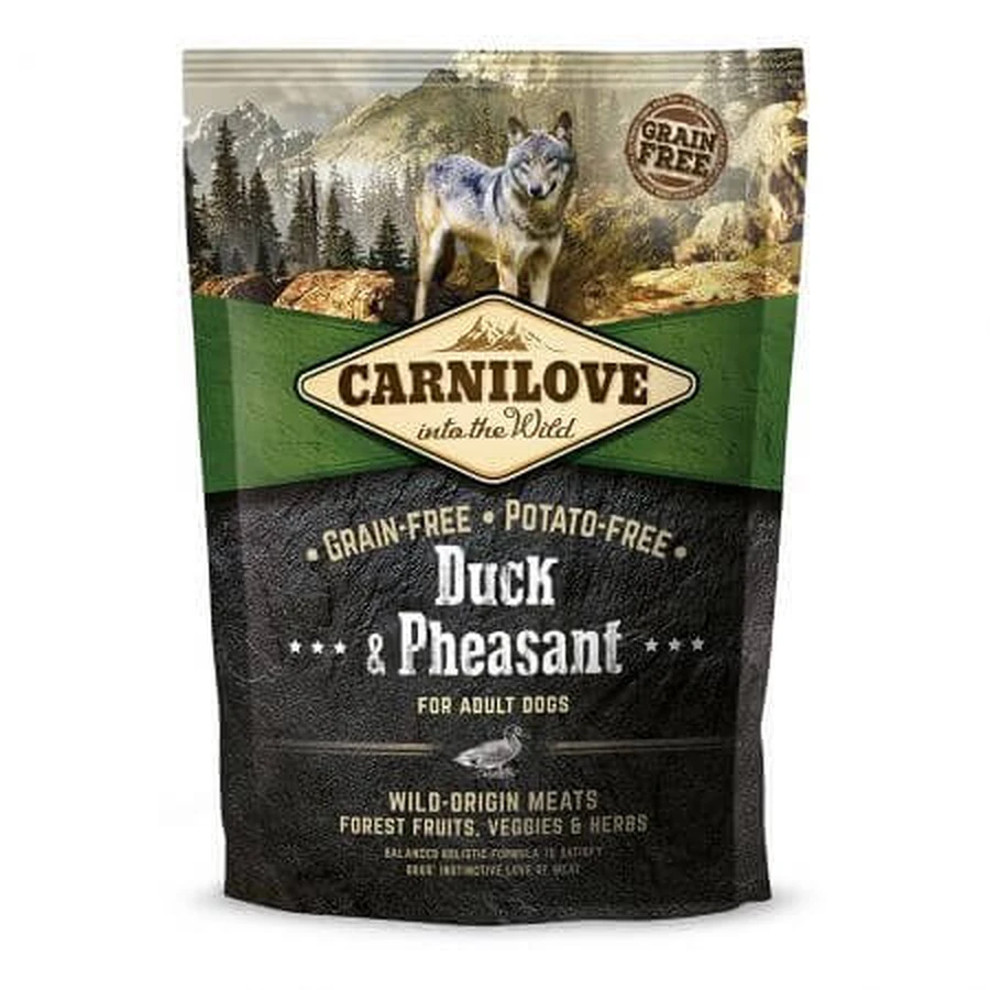 CARNILOVE Adult S-XL, Eend en Fazant, graanvrij droogvoer voor honden, 1,5kg