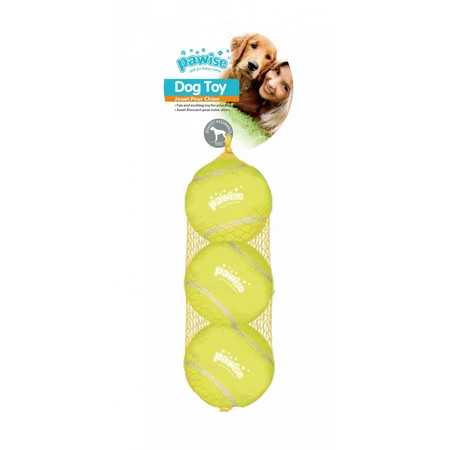 PAWISE Set 3 Mingi de Tenis, jucărie minge câini, S-XL, sintetic, activități fizice, galben, ⌀6.3 cm