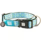 MAX &amp; MOLLY Smart ID Retro Blue, Hundehalsband, verstellbar, Polyester, blau, Dreizackschnalle, M(34-55 x 2cm)