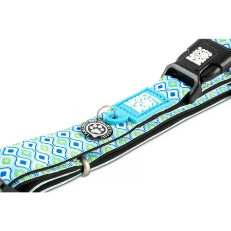 MAX & MOLLY Smart ID Retro Blue, Hundehalsband, verstellbar, Polyester, blau, Dreizackschnalle, M(34-55 x 2cm)