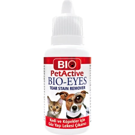 BIO PETACTIVE Eyes Tear Stain Remover, eye hygiene solution for dogs, anti-white fur, bottle, skin & fur, 50ml