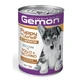 GEMON All Breeds Puppy and Junior, XS-XL, Pollo y Pavo, comida húmeda en lata para perros junior, (en aspic), 415g
