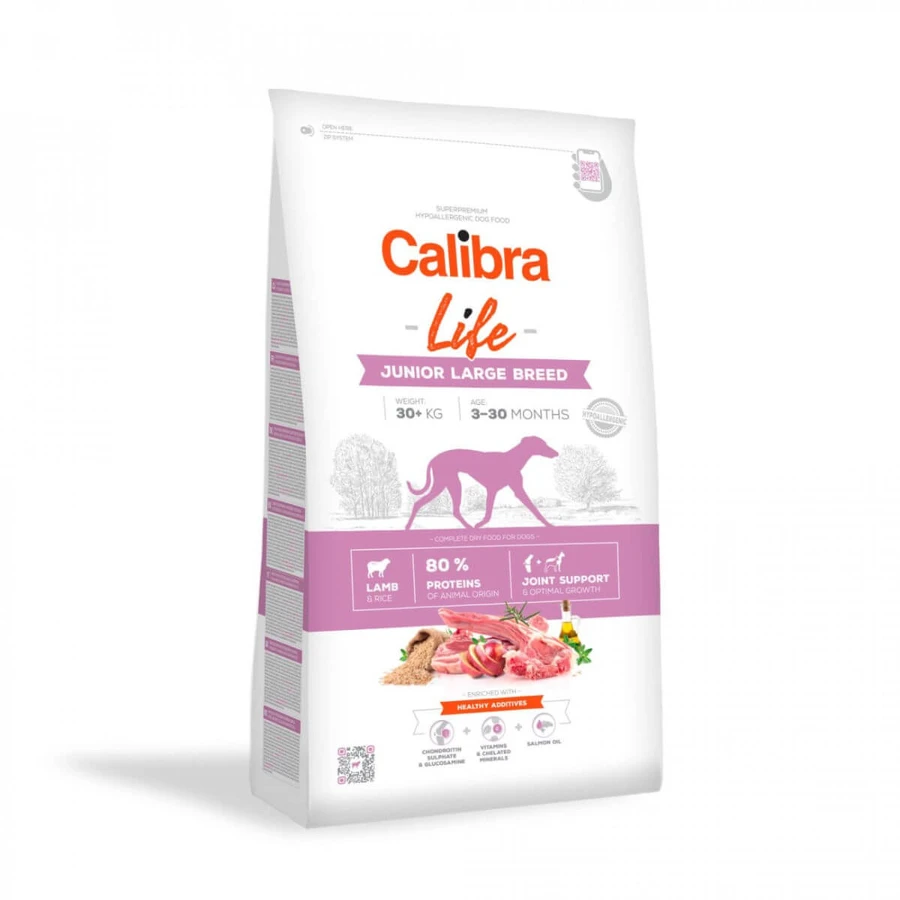 CALIBRA Life Junior Large Breed, L-XL, Lam, droogvoer voor jonge honden, 2.5kg