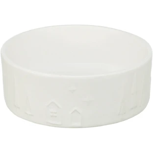 TRIXIE Weihnachten, Hundenapf, rund, Keramik, weiß, 0,8l, ⌀16cm