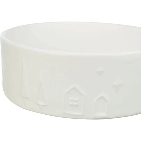 TRIXIE Weihnachten, Hundenapf, rund, Keramik, weiß, 0,8l, ⌀16cm