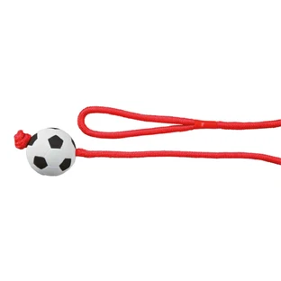 TRIXIE, ballon de football avec ficelle pour chiens, caoutchouc, 6cm x 1m, multicolore