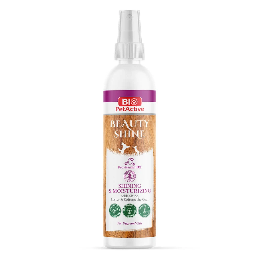 BIO PETACTIVE Beauty Shine Shining & Moisturizing, XS-XL, hondenontwarrende spray, vachtontwarrend, hydraterend, fles, 100ml