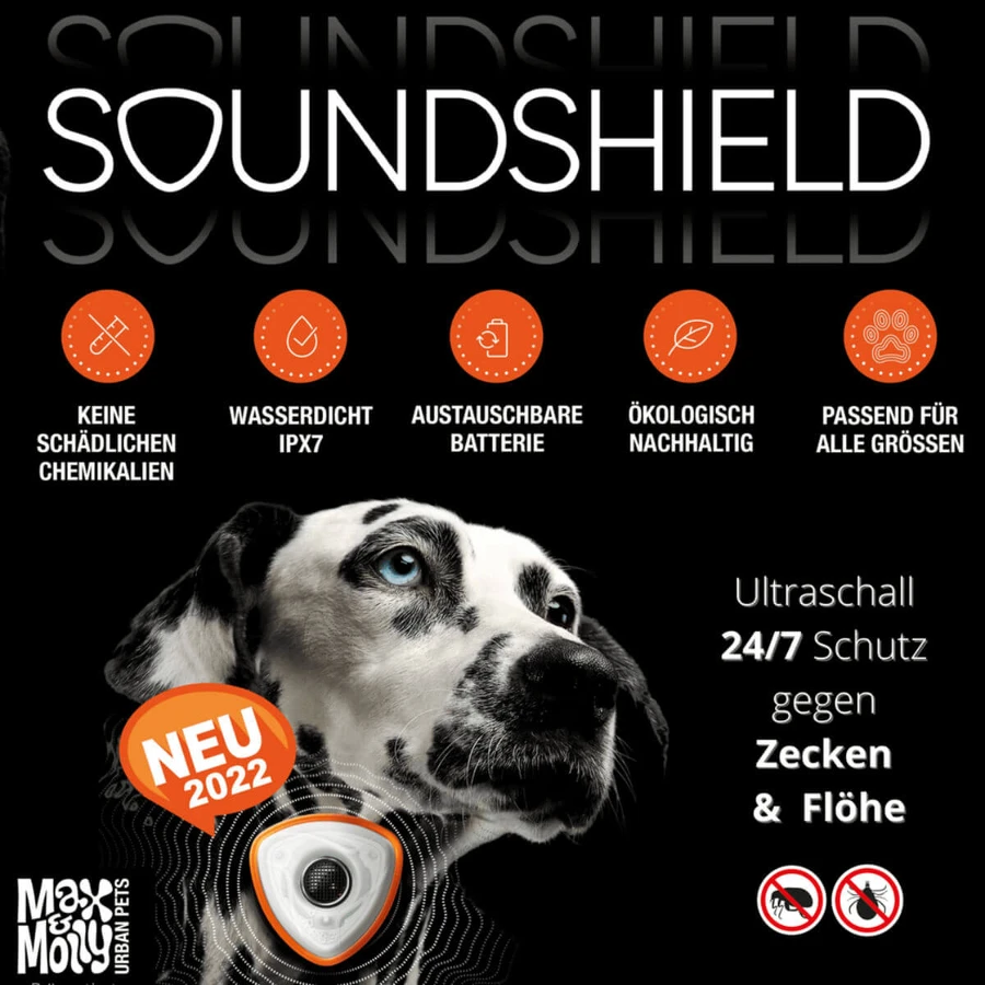 MAX & MOLLY MAX & MOLLY Soundshield Ultrasonic Technology Ticks & Fleas, dog repellent, XS-XL, ultrasonic repellent, green, 1 pc