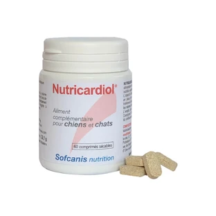 SOFCANIS Nutricardiol, XS-XL, Nahrungsergänzungsmittel für das Herz-Kreislauf-System für Hunde und Katzen, Flasche, 60 Tabletten