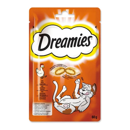 DREAMIES, Poulet, sachet de récompense pour chat, 60g