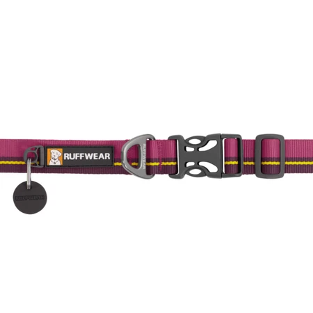 RUFFWEAR Flat Out Wildflower Horizon, laisse réglable pour chien, bande de laisse pour chien, bordeaux et jaune, L(51-66 x 2.5cm)