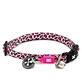MAX & MOLLY Smart ID Leopard Pink, collar para gato, ajustable, poliéster, rosa, hebilla tridente, 22-35 x 1cm