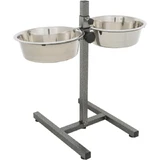 TRIXIE, juego de cuencos para perros + 2 cuencos, altura ajustable, metal, L-XL(2,8l, ⌀24cm)