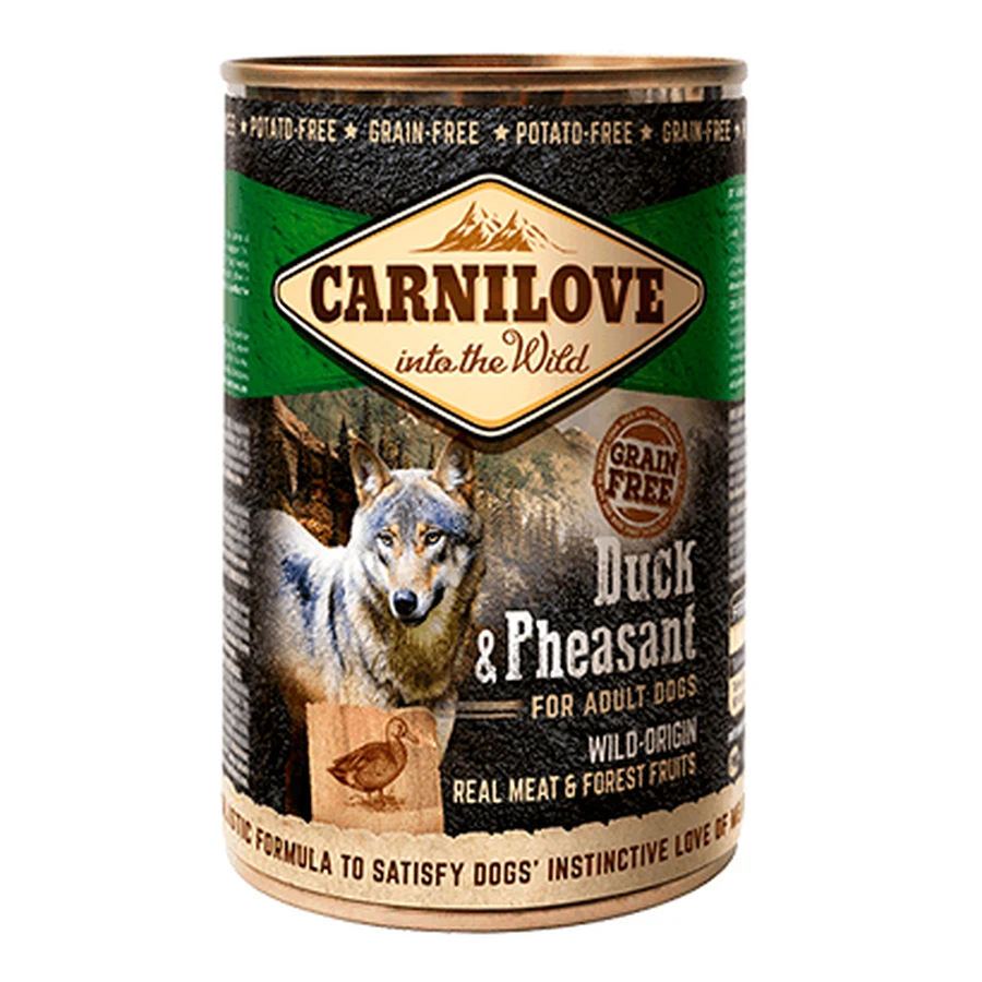 CARNILOVE, Canard et faisan, nourriture humide en conserve sans céréales pour chiens, (en aspic), 400g