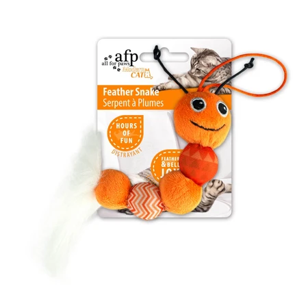 ALL FOR PAWS Serpente di piume, peluche per gatti, peluche, giocattoli da appendere, attività fisiche, vari colori