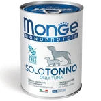 MONGE Monoprotein, XS-XL, Atún, comida húmeda en lata para perros, sin cereales y con una sola proteína, (paté), 400g