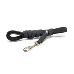 JULIUS-K9 Color & Gray, guinzaglio antiscivolo con maniglia per cani, 30 kg, tessuto, nastro, 14 mm x 3 m, nero