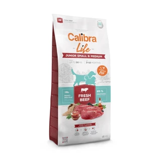 CALIBRA Life Junior Small & Medium Fresh Beef, XS-S, Beef, single protein dry food for junior dogs, 2.5kg