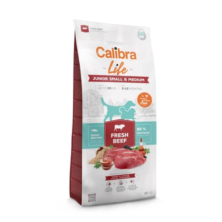 CALIBRA Life Junior Small & Medium Fresh Beef, XS-S, Beef, single protein dry food for junior dogs, 2.5kg