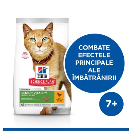 HILL'S SCIENCE PLAN Senior Vitality 7+, Huhn, Trockenfutter für ältere Katzen, 1,5 kg