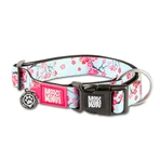 MAX & MOLLY Smart ID Cherry Bloom, dog collar, adjustable, polyester, blue and pink, trident buckle, XS(22-35 x 1cm)