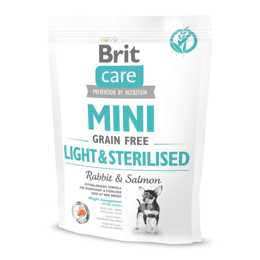 BRIT Care Mini Light & Sterilized, XS-S, Konijn, graanvrij droogvoer voor gesteriliseerde honden, 400g