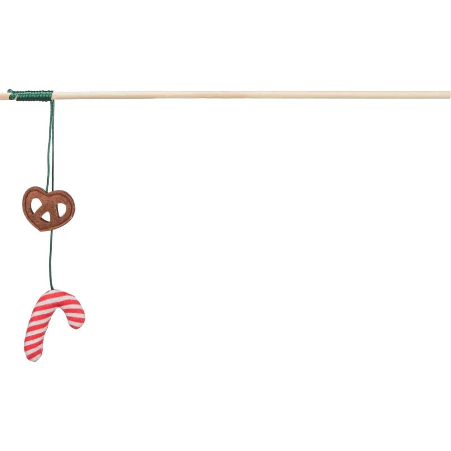 Bastón de caramelo navideño TRIXIE, juguete para gatos con sonido, de madera, multicolor, 48cm, 1 pz, 1pz