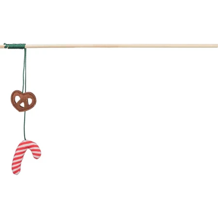 Bastón de caramelo navideño TRIXIE, juguete para gatos con sonido, de madera, multicolor, 48cm, 1 pz, 1pz