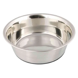 TRIXIE Acier inoxydable, gamelle pour chien, ronde, antidérapante, acier inoxydable, argent, S-M(1l, ⌀17cm)