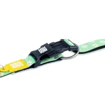 MAX & MOLLY Smart ID Daisies, dog collar, adjustable, polyester, green, trident buckle, XS(22-35 x 1cm)