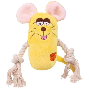 Trixie, pluche knuffel met touwtje, honden, met geluid, pluche, 13cm, veelkleurig