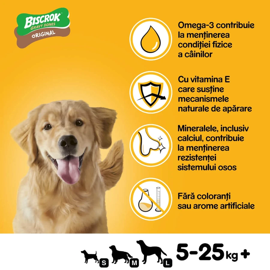 PEDIGREE Biscrok Gravy Bones, friandises pour chiens, biscuits, 400g