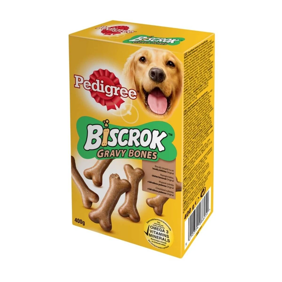 PEDIGREE Biscrok Gravy Bones, friandises pour chiens, biscuits, 400g