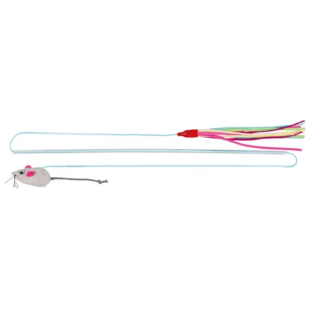 Trixie, canne à pêche avec 2 jouets, chats, plastique, multicolore, 40 cm