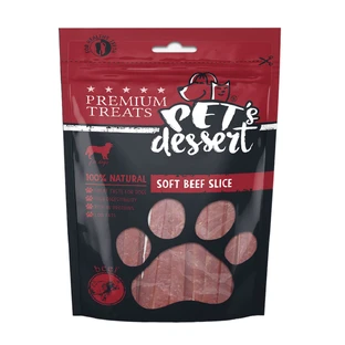 PET'S DESSERT Soft Slice, XS-XL, ternera, sin cereales, bolsa de recompensa perros, 80g
